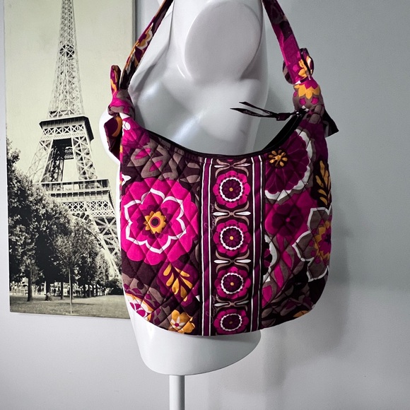 Vera Bradley Handbags - Vera Bradley Pink and Brown Floral Shoulder Bag
